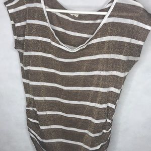 Gold Glimmer and White Striped Top